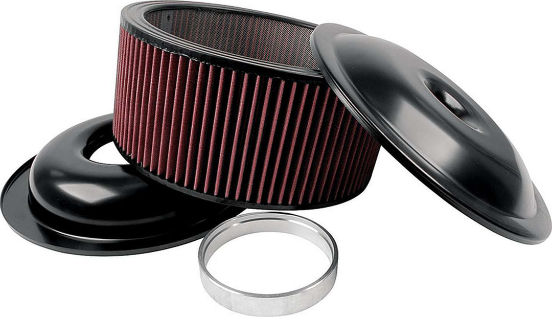 Allstar Air Cleaner Assembly Lightweight 14" Round 6" Washable Element 5-1/8" Carb Flange Kit ALL25927