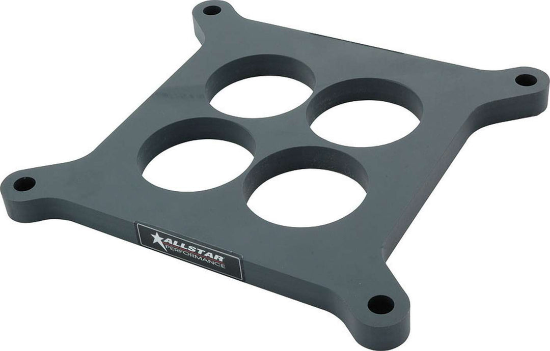 Allstar Carburetor Spacer Drag Hi-Flow 0.5" Thick 4 Hole Square Bore Plastic Gray ALL25983