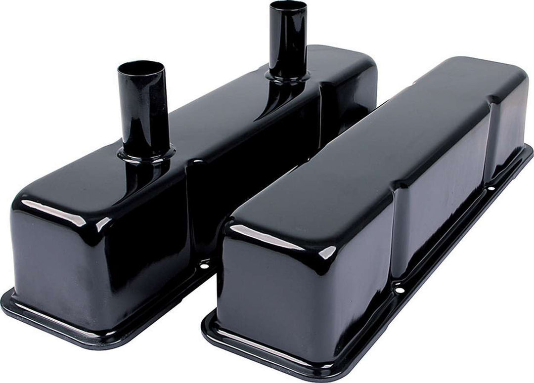 Allstar Valve Cover Tall Breather Tubes Steel Black Paint Small Block Chevy Pair ALL26147