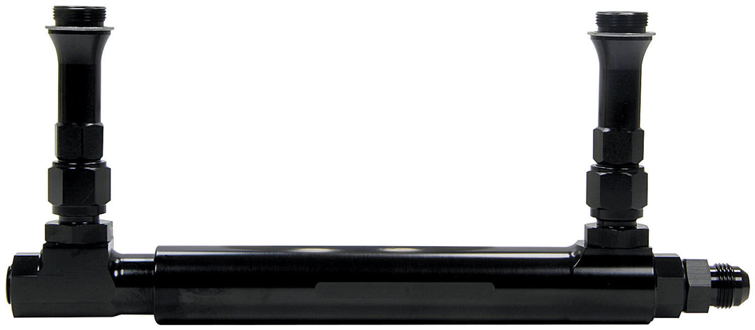 Allstar Fuel Log Adjustable 8 AN Male Inlet Dual 7/8"-20 Male Outlet 3/8" NPT Port Aluminum ALL26150