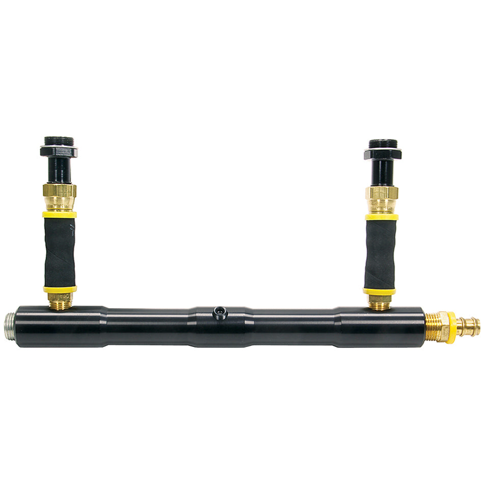 Allstar Fuel Log 8 AN Hose Barb Inlet Aluminum Black Anodized Holley 4150 ALL26152