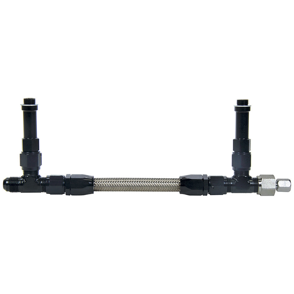 Allstar Carburetor Fuel Line 8 AN Male Inlet Dual 9/16"-24 Male Outlets Braided Stainless Kit ALL26167