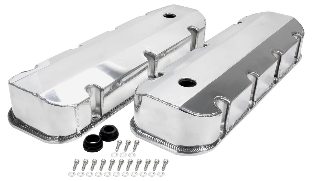 Allstar Valve Cover Tall Breather Holes Fabricated Aluminum Natural Big Block Chevy Pair ALL26177