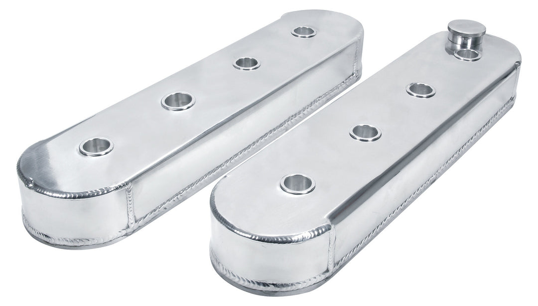 Allstar Valve Cover Tall Fabricated Aluminum Natural GM LS-Series Pair ALL26210