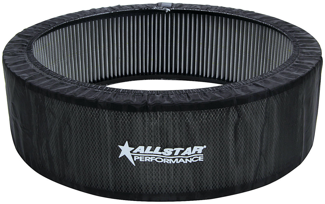 Allstar Air Filter Wrap Round 14" Diameter 3" Tall Allstar Logo Polyester Black ALL26220