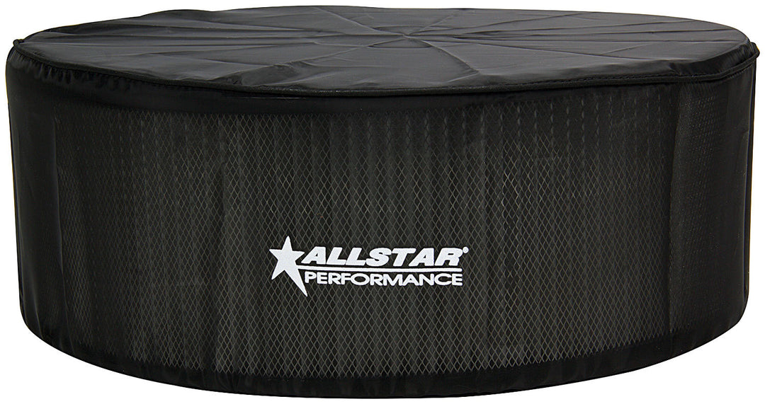 Allstar Air Filter Wrap Round 14" Diameter 5" Tall Top Cover Allstar Logo Polyester Black ALL26225