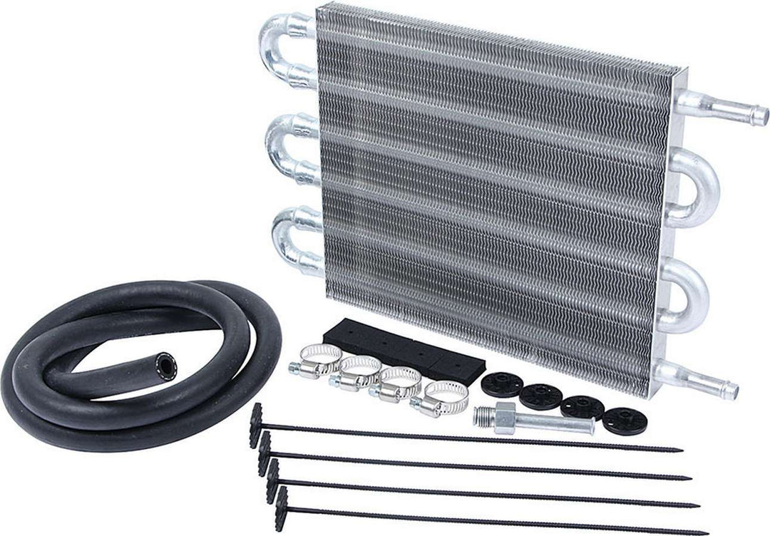 Allstar Fluid Cooler 12 x 7.5 x 0.75" Tube Type 3/8" Hose Barb Inlet / Outlet Fitting Kit ALL26704