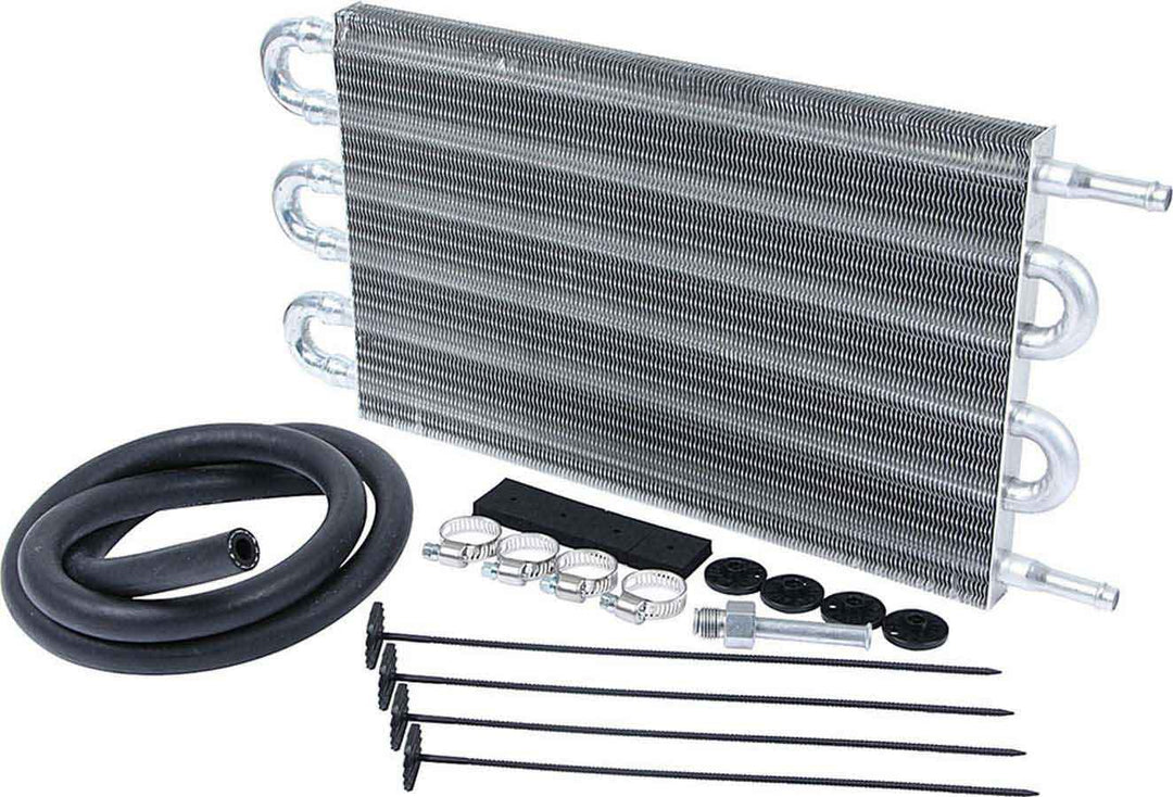 Allstar Fluid Cooler 15 x 7.5 x 0.75" Tube Type 3/8" Hose Barb Inlet / Outlet Fitting Kit ALL26706