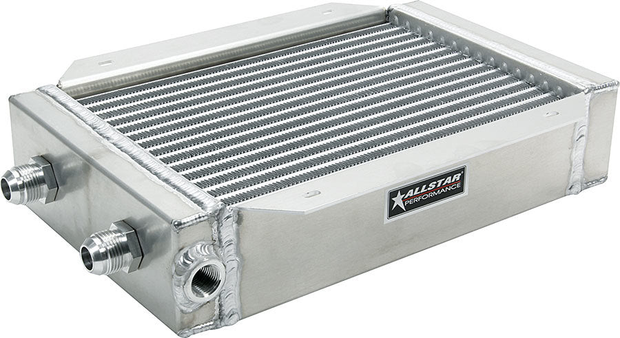 Allstar Fluid Cooler 8.75 x 15 x 3.5" Plate Type 12 AN Male Inlet / Outlet 1/2" NPT Female Port ALL30145