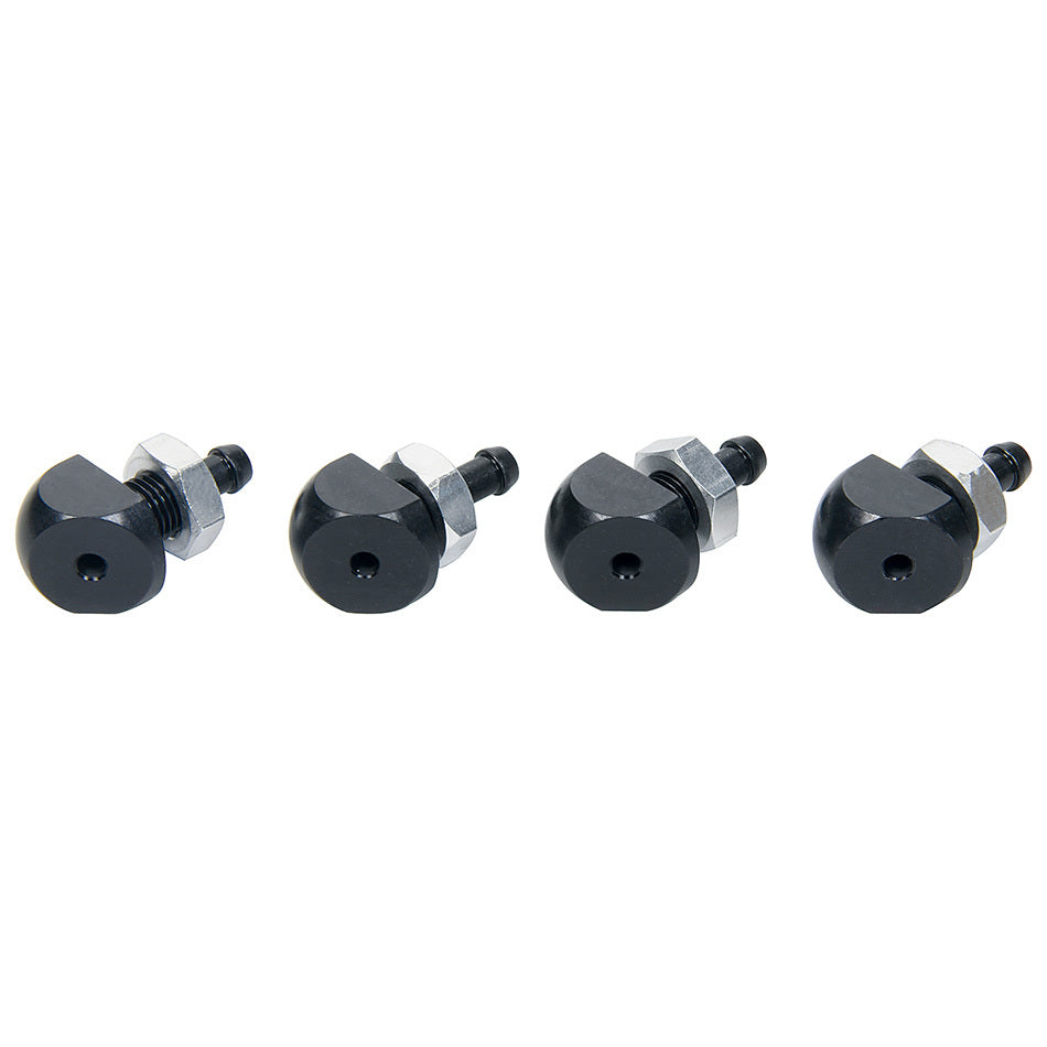 Allstar Overflow Nozzle Straight 1/4 n Hose Barb Aluminum Black Anodized Set of 4 ALL30178-4