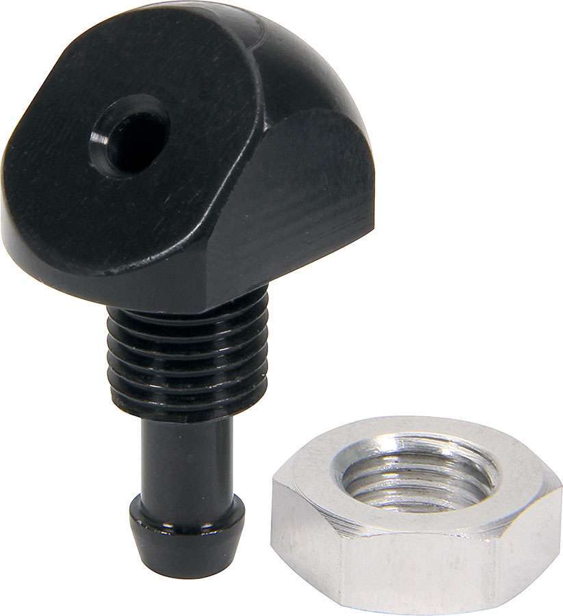 Allstar Overflow Nozzle Straight 1/4" Hose Barb Aluminum Black Anodized ALL30178