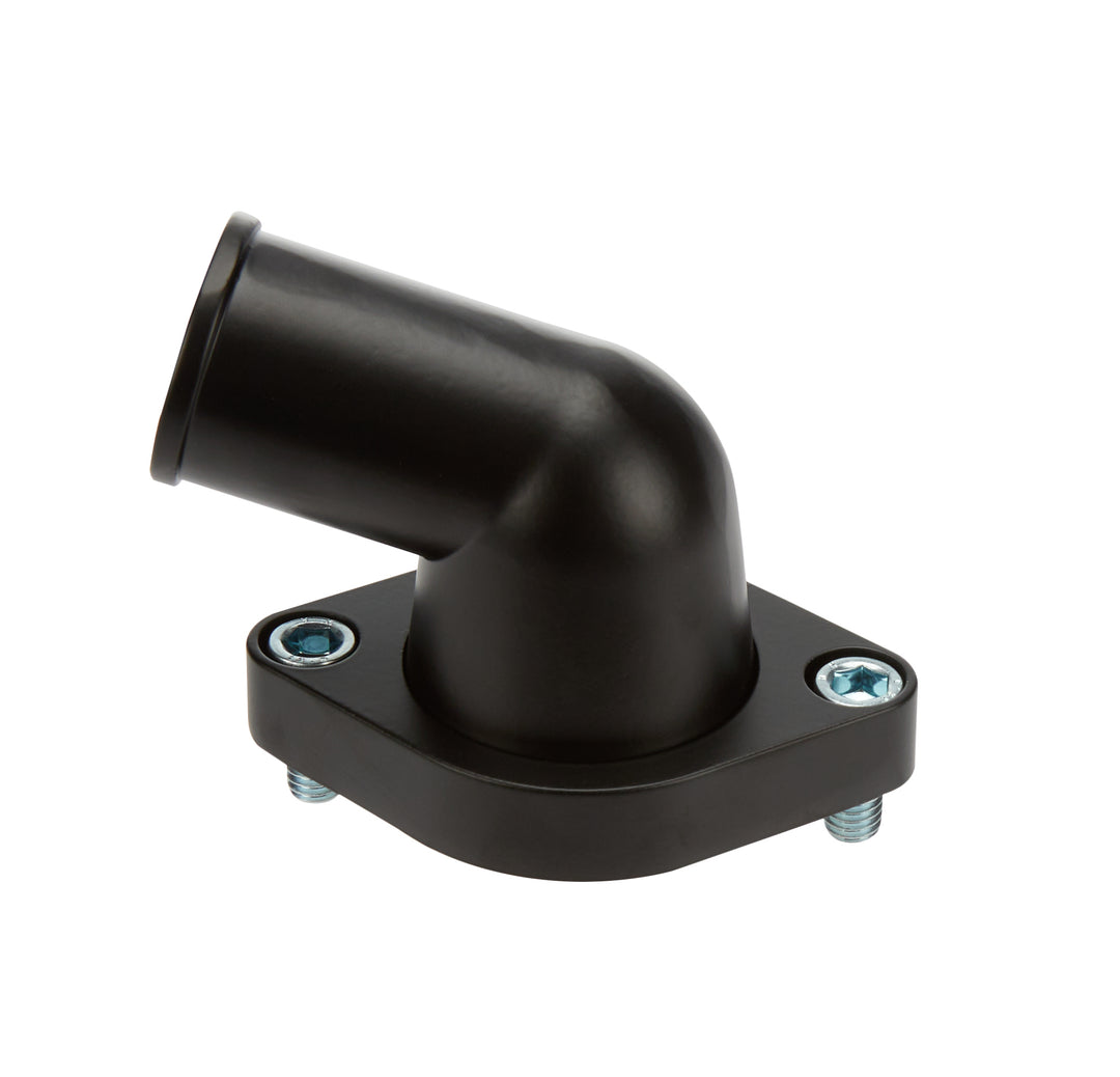 Allstar Water Neck 75 Degree 1-1/2" ID Hose O-Ring Aluminum Black Powdercoat Chevy V8 ALL30273