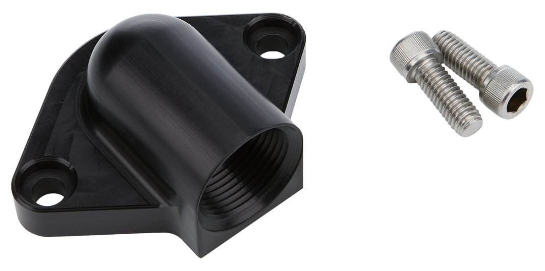 Allstar Water Neck Low Profile 90 Degree 16 AN Female O-Ring Inlet Aluminum Black Anodized Chevy ALL30382