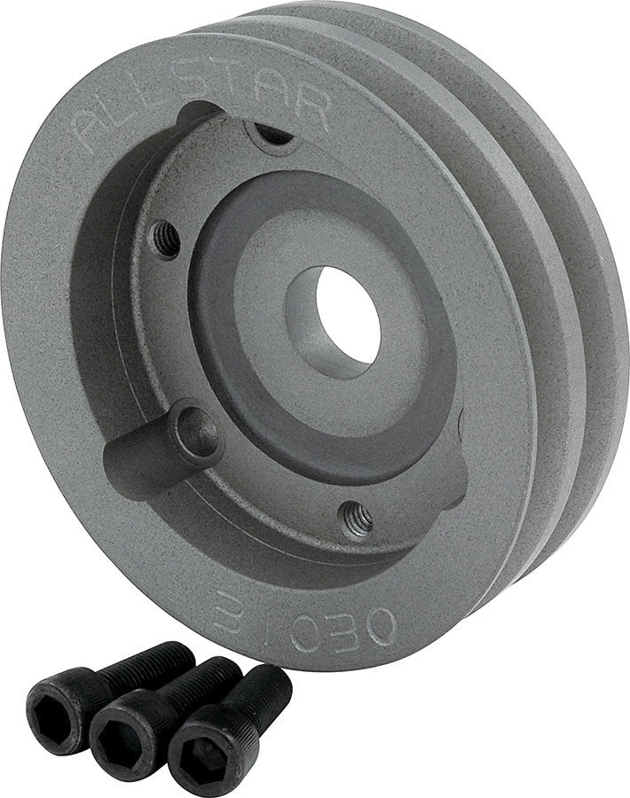 Allstar Crankshaft Pulley V-Belt 2 Groove 4.75" Diameter Aluminum Short Water Pump Small Block ALL31030