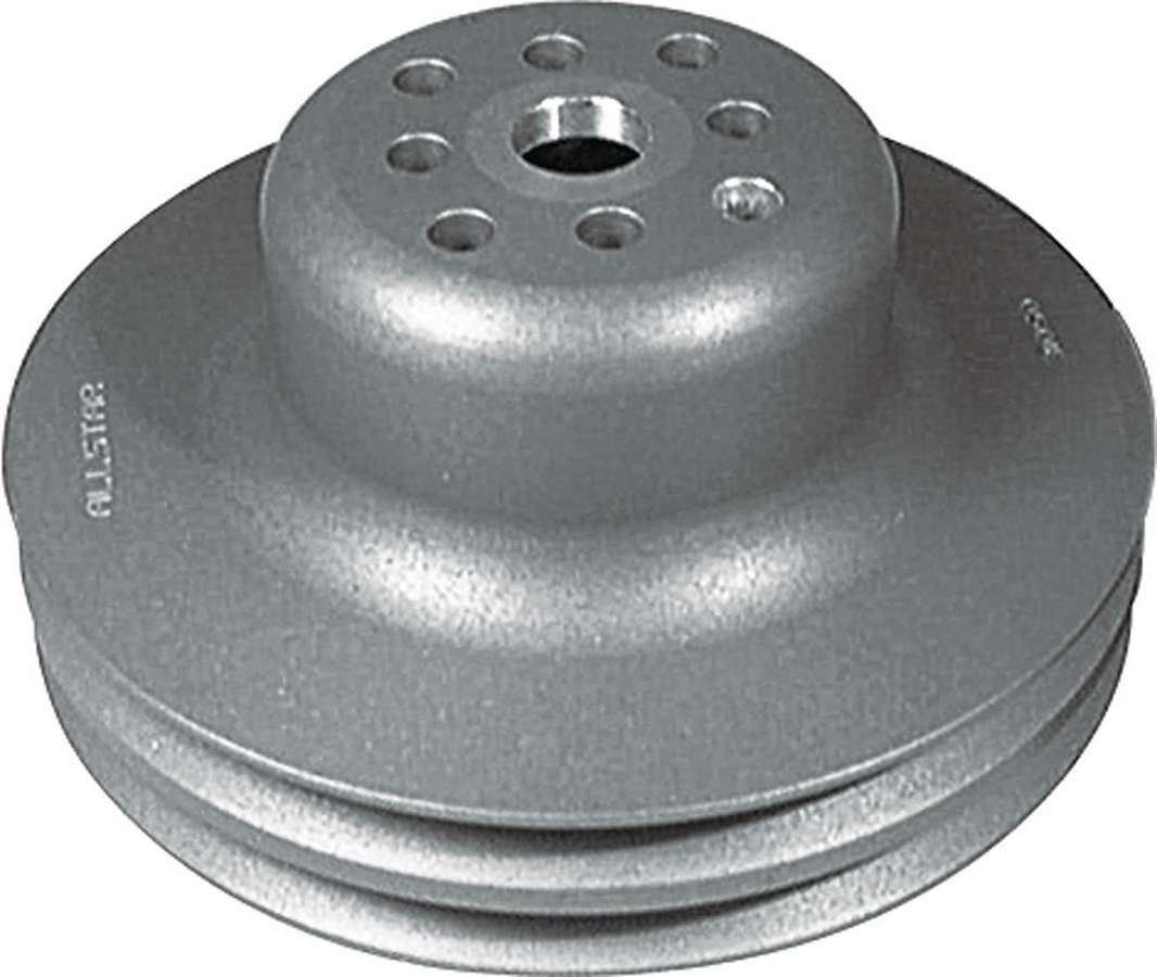 Allstar Water Pump Pulley V-Belt 2 Groove 6.625" Diameter Aluminum Short Water Pump 5/8" Pilot ALL31040