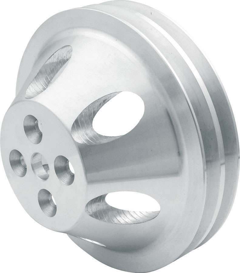 Allstar Water Pump Pulley 1 to 1 V-Belt 2 Groove 6.625" Diameter Aluminum Polished Short Water ALL31085