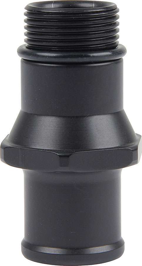 Allstar Fitting Water Pump 1-1/4" Hose Barb to 1-1/4"-12 O-Ring Aluminum Black Anodized In-Line ALL31135