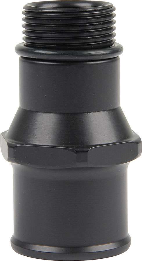 Allstar Fitting Water Pump 1-1/2" Hose Barb to 1-1/4"-12 O-Ring Aluminum Black Anodized In-Line ALL31136