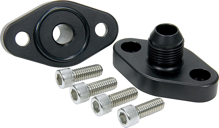 Allstar Water Pump Adapter Standard to Remote 12 AN Male Ports Aluminum Black Anodized Big Kit ALL31151