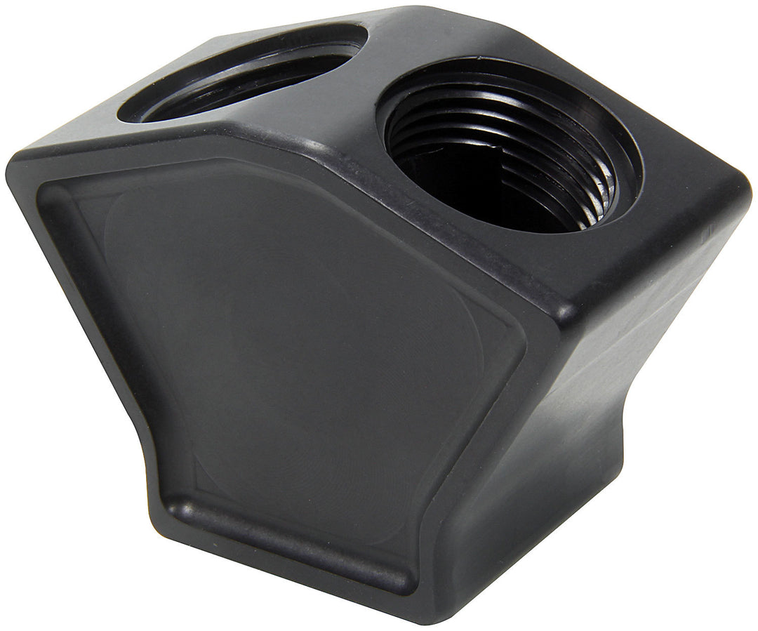 Allstar Fitting Y Block 1-1/4" NPT Female Inlet Dual 12 AN Female O-Ring Outlets Aluminum All ALL31159