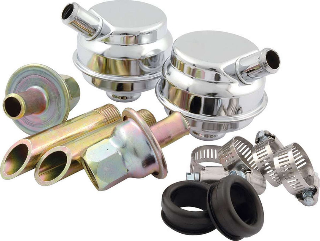Allstar Crankcase Evacuation System Weld-On Breathers / Grommets / Check Valves / Nipples Kit ALL34145