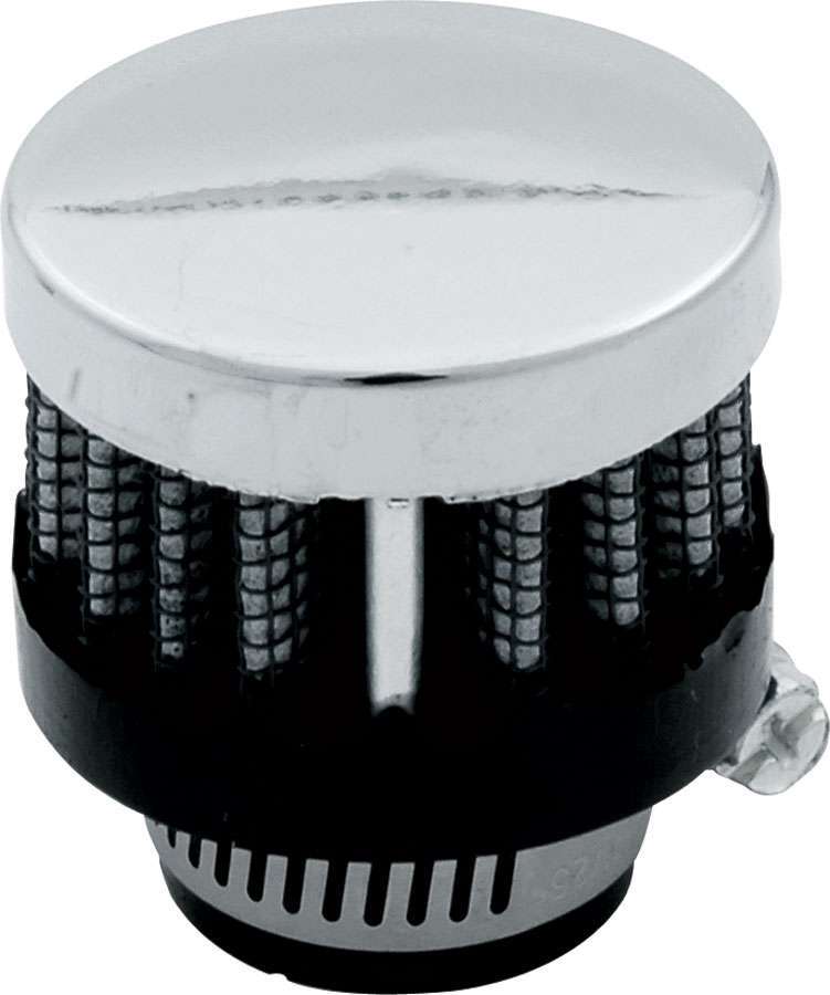 Allstar Breather Clamp-On Round 5/8" OD Tube Reusable Rubber / Steel Black / Chrome ALL36103