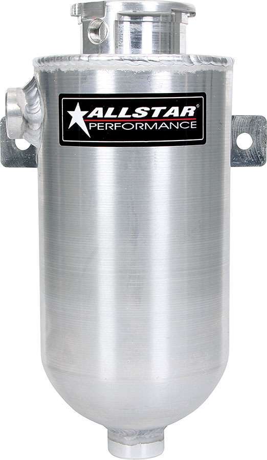 Allstar Recovery Tank 1 qt 1/2" NPT Inlet 3/8" NPT Outlet Filler Neck Aluminum Natural ALL36115