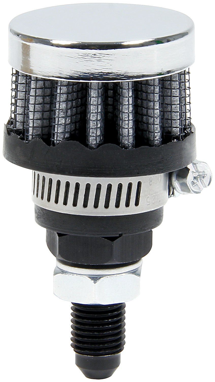 Allstar Breather Screw-In Round 4 AN Tube Reusable Steel Chrome ALL36145