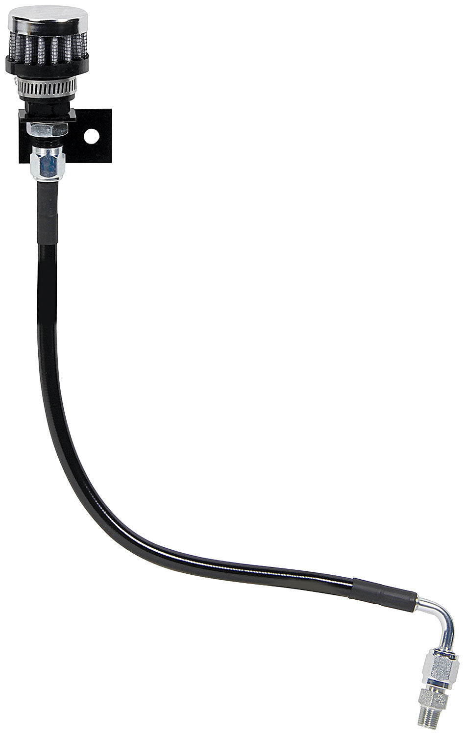 Allstar Breather Bolt-On Panel Mount 1/8" NPT Adapter Fitting 15" Braided Stainless Hose Kit ALL36147