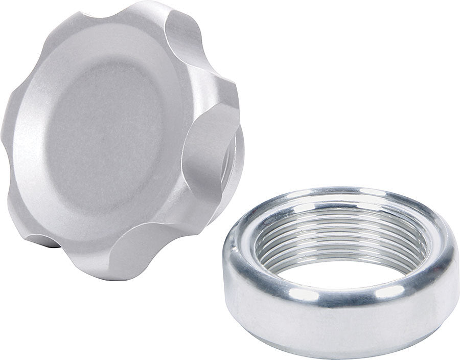 Allstar Bung and Cap Kit 1.375" Opening Weld-On Aluminum Bung Aluminum Threaded Cap Silver Kit ALL36160