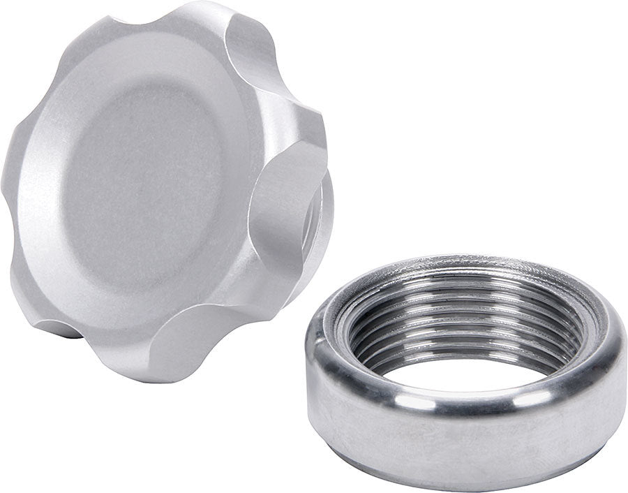 Allstar Bung and Cap Kit 1.375" Opening Weld-On Steel Bung Aluminum Threaded Cap Silver Kit ALL36161