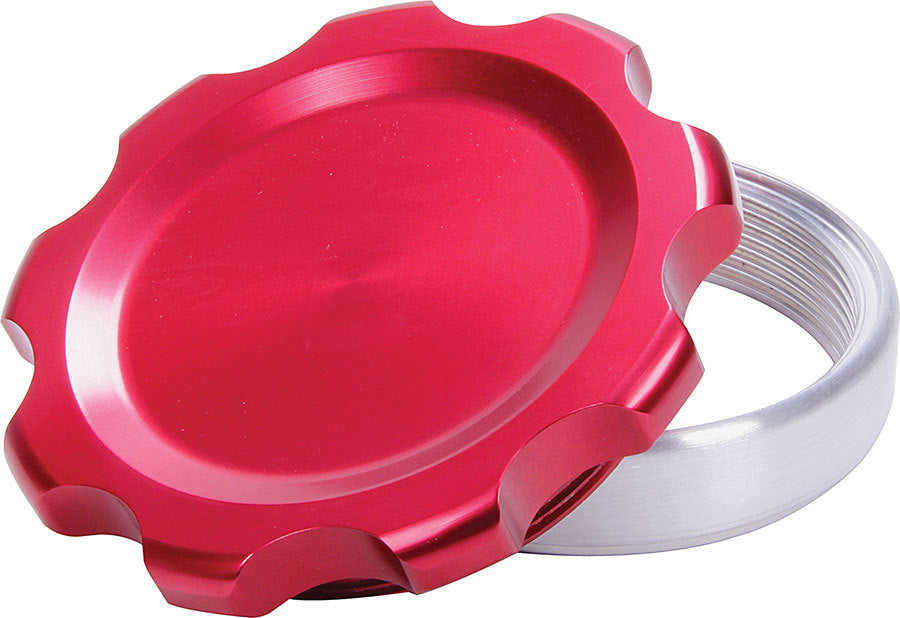 Allstar Bung and Cap Kit 3.000" OD Weld-On Aluminum Bung Aluminum Threaded Cap Red Anodized Kit ALL36172