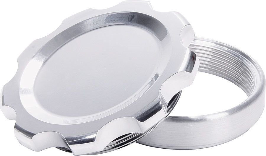 Allstar Bung and Cap Kit 3" Opening Weld-On Aluminum Bung Aluminum Threaded Cap Polished Kit ALL36173