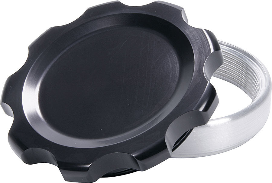 Allstar Bung and Cap Kit 3" Opening Weld-On Steel Bung Aluminum Threaded Cap Black Anodized Kit ALL36175
