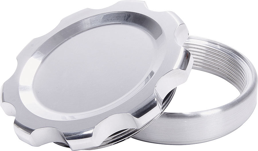Allstar Bung and Cap Kit 3" Opening Weld-On Steel Bung Aluminum Threaded Cap Polished Kit ALL36177