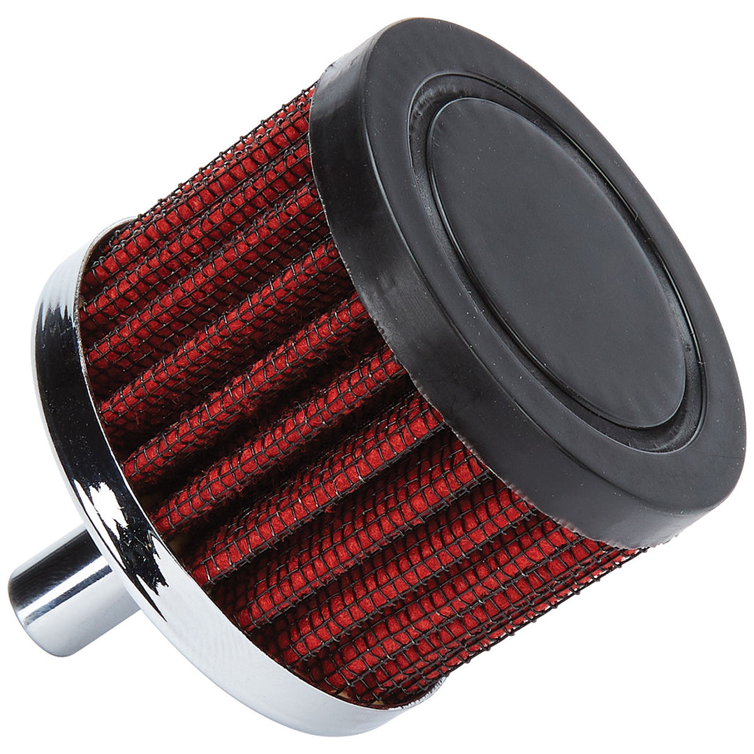 Allstar Breather Push-In Round 3/8" Hole Reusable Rubber / Steel Black / Chrome ALL36212