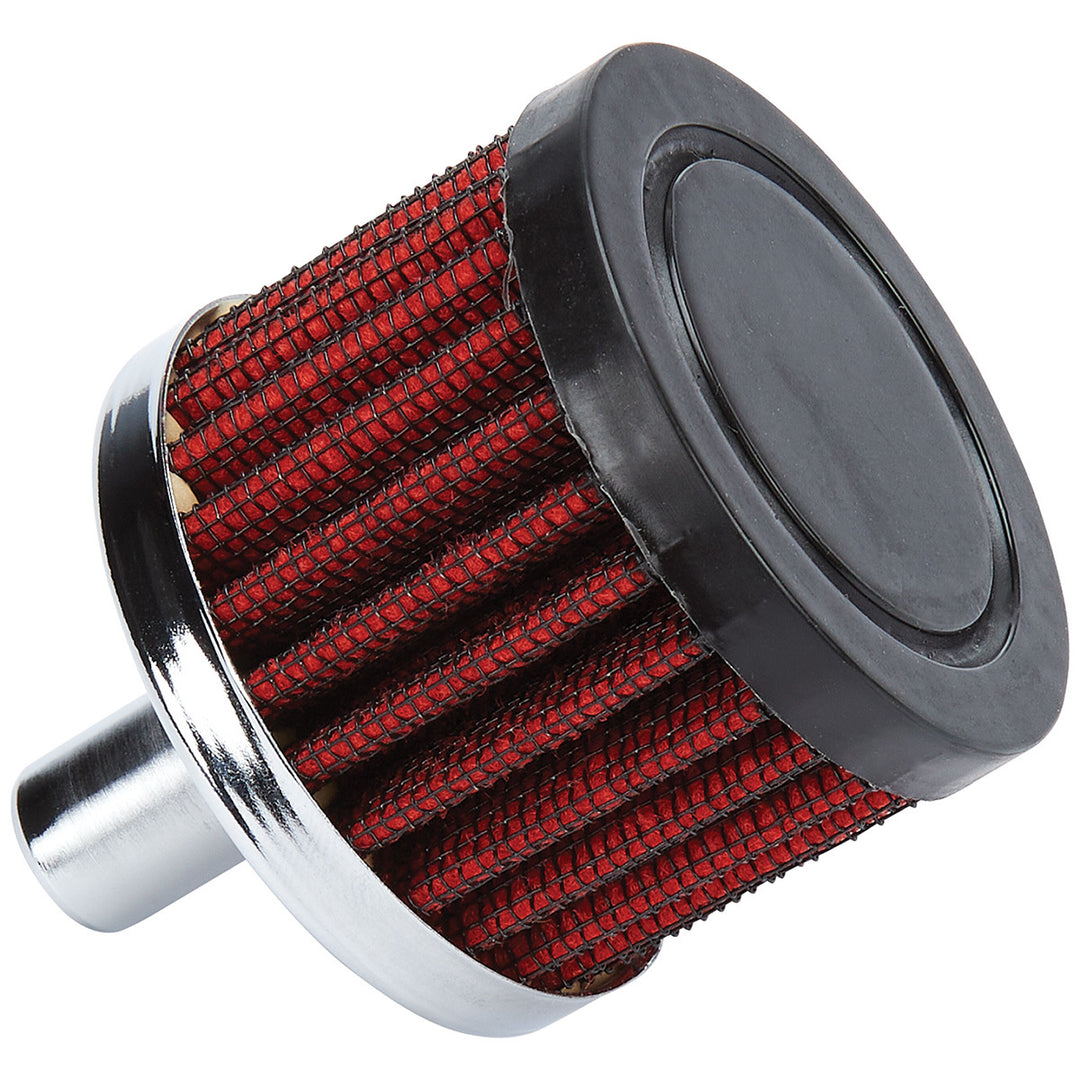 Allstar Breather Push-In Round 1/2" Hole Reusable Rubber / Steel Black / Chrome ALL36213