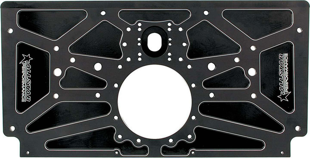 Allstar Motor Plate Rear 24.625 x 120.438 x 0.375" Aluminum Black Anodized Small Block Chevy ALL38126