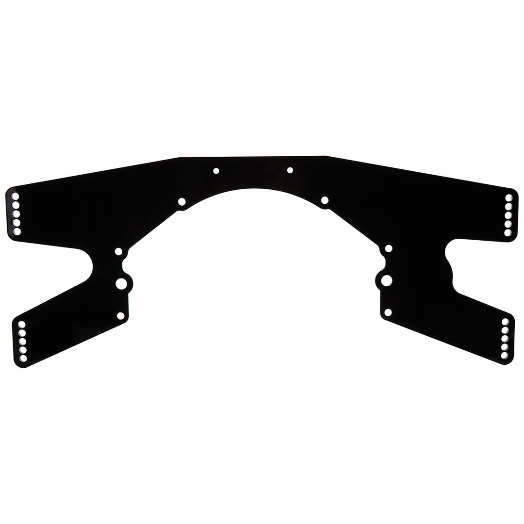 Allstar Motor Plate Mid 0.625" Offset 0.25" Thick Aluminum Black Powdercoat Small Block Chevy ALL38132