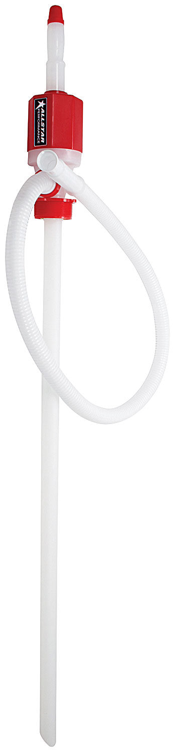 Allstar Transfer Pump Manual Hand Siphon Plastic Red / White 55 gal Drums Set of 5 ALL40114-5