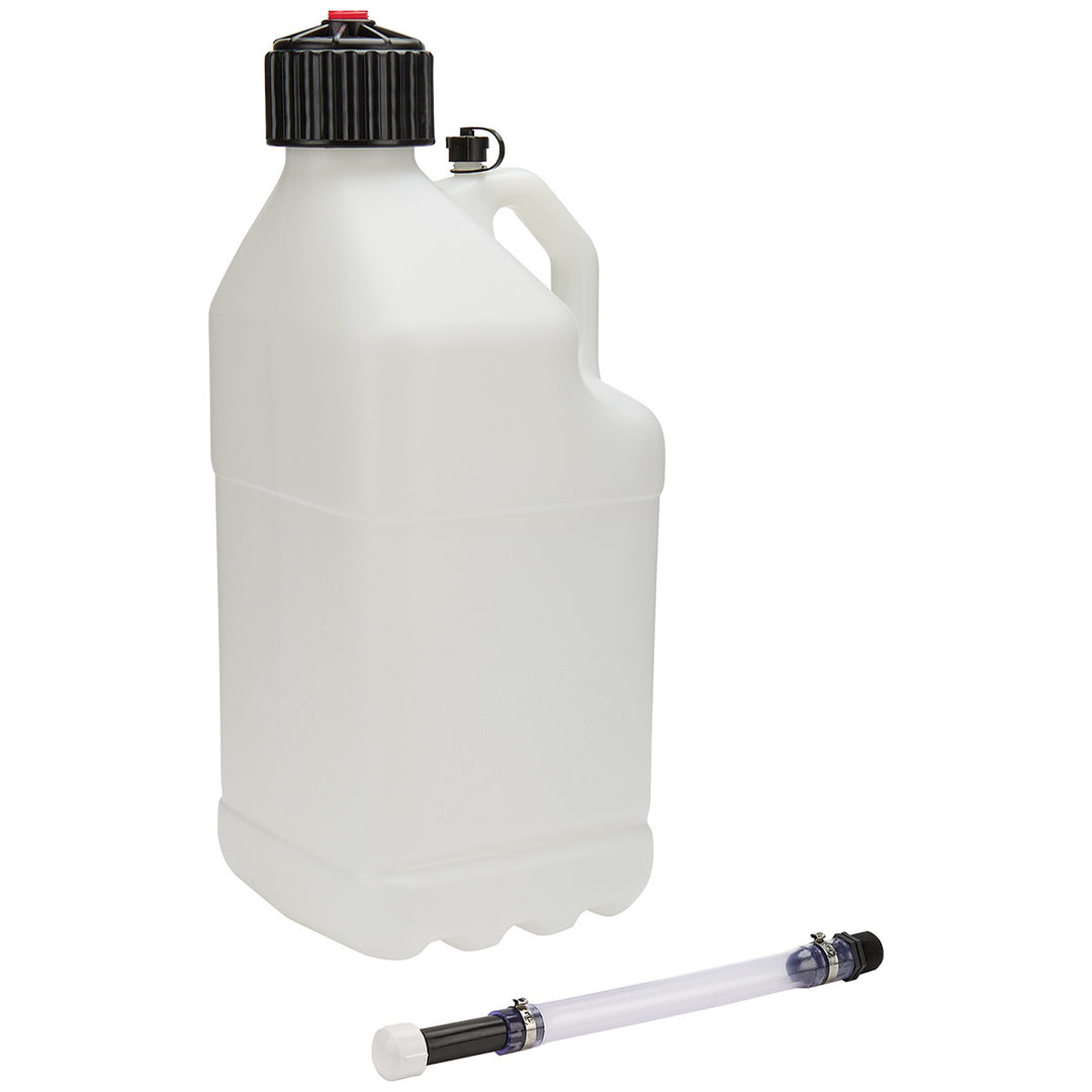 Allstar Utility Jug 5 gal 9.5 x 9.5 x 22.75" Tall O-Ring Seal Cap Screw-On Vent Filler Hose ALL40120