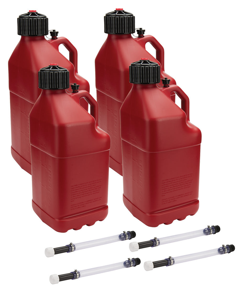 Allstar Utility Jug 5 gal 9.5 x 9.5 x 22.75" Tall O-Ring Seal Cap Screw-On Vent Set of 4 ALL40121-4