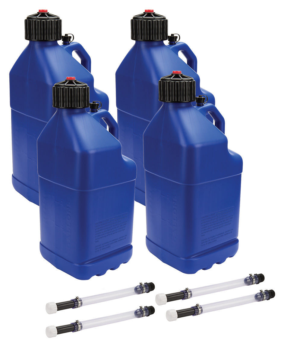 Allstar Utility Jug 5 gal 9.5 x 9.5 x 22.75" Tall O-Ring Seal Cap Screw-On Vent Set of 4 ALL40122-4