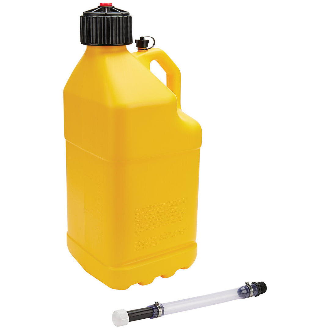 Allstar Utility Jug 5 gal 9.5 x 9.5 x 22.75" Tall O-Ring Seal Cap Screw-On Vent Filler Hose ALL40123