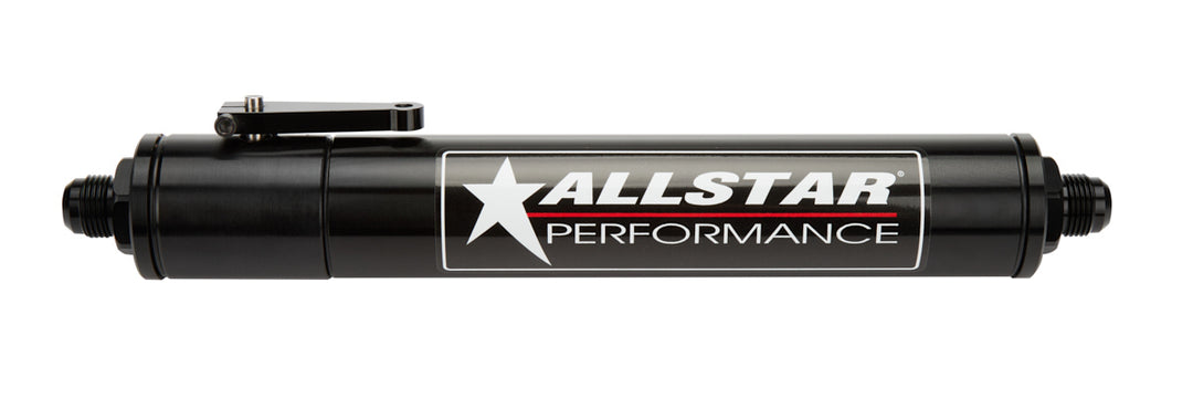 Allstar Fuel Filter In-Line Element Required 10 AN Male Inlet 10 AN Male Outlet Aluminum Black ALL40198