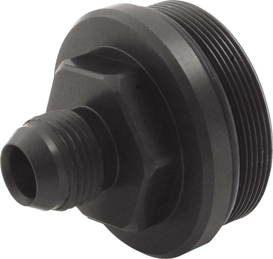 Allstar Fuel Filter End Cap 8 AN Male to 1-13/16"-20 Male O-Ring Aluminum Black Anodized In-Line ALL40224
