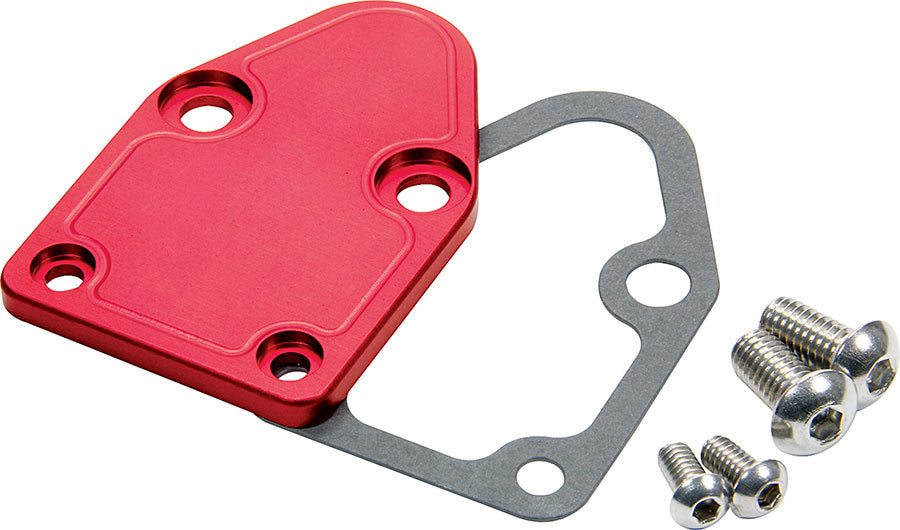 Allstar Fuel Pump Blockoff Aluminum Red Anodized Small Block Chevy ALL40302