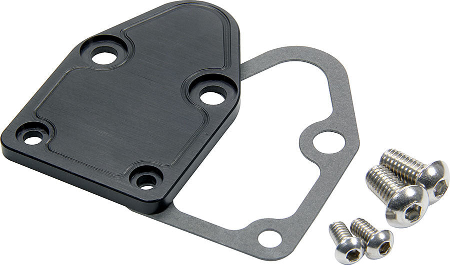 Allstar Fuel Pump Blockoff Aluminum Black Anodized Small Block Chevy ALL40306