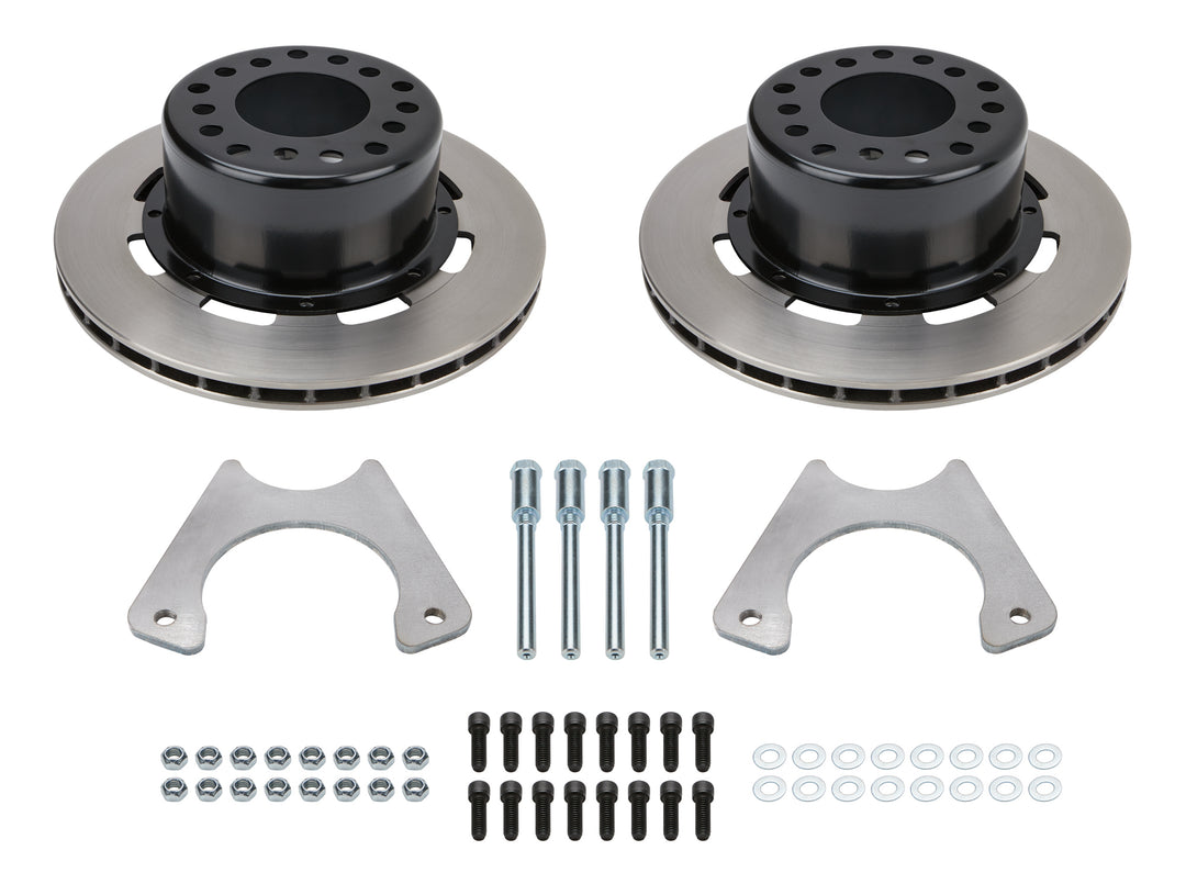 Allstar Brake System Rear GM Metric 1 Piston Caliper 11.750" Plain Iron Rotor Offset Hat Kit ALL42019