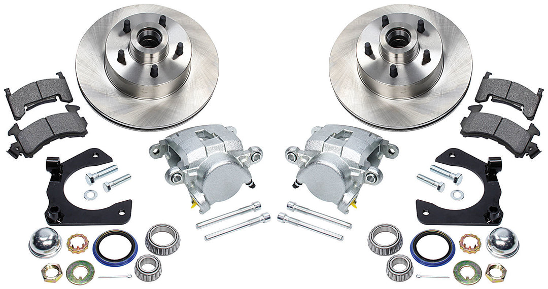 Allstar Brake System Front GM Metric 1 Piston Caliper 11.000" Plain Iron Rotor Offset Hub Kit ALL42029